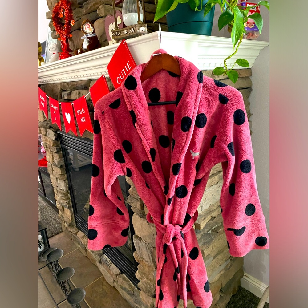 Victoria Secret Pink Polkadot Juniors robe size M/L